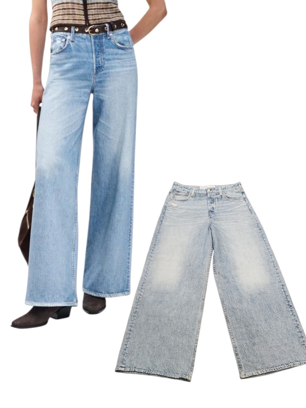 Rag & Bone rb Miramar Sofie High Rise Wide Leg French Terry Sweatpant Jeans 27
